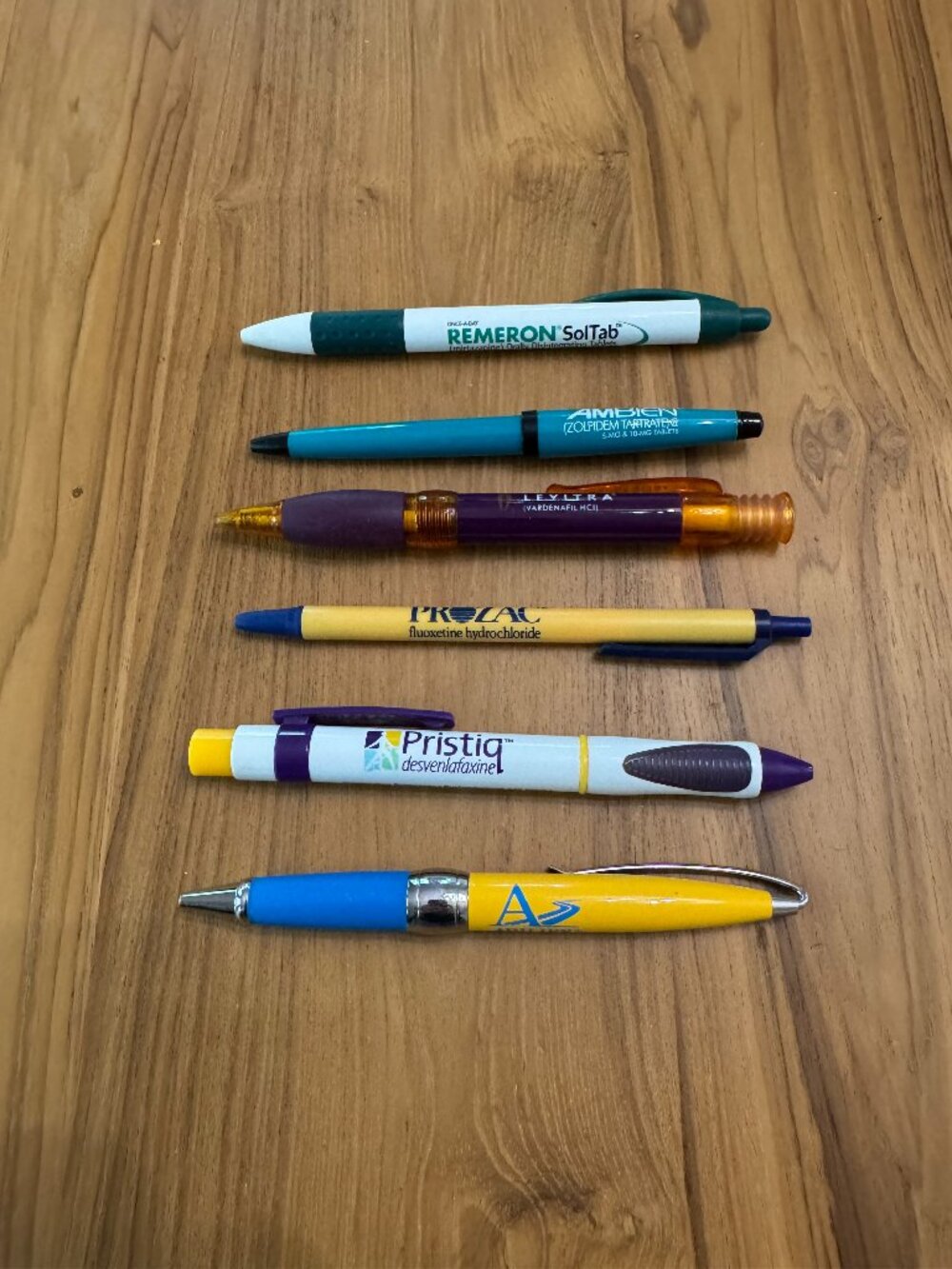 Lot Of 6 Pharmaceutical Drug Rep Pens Abilify Ambien Prozac Levitra
